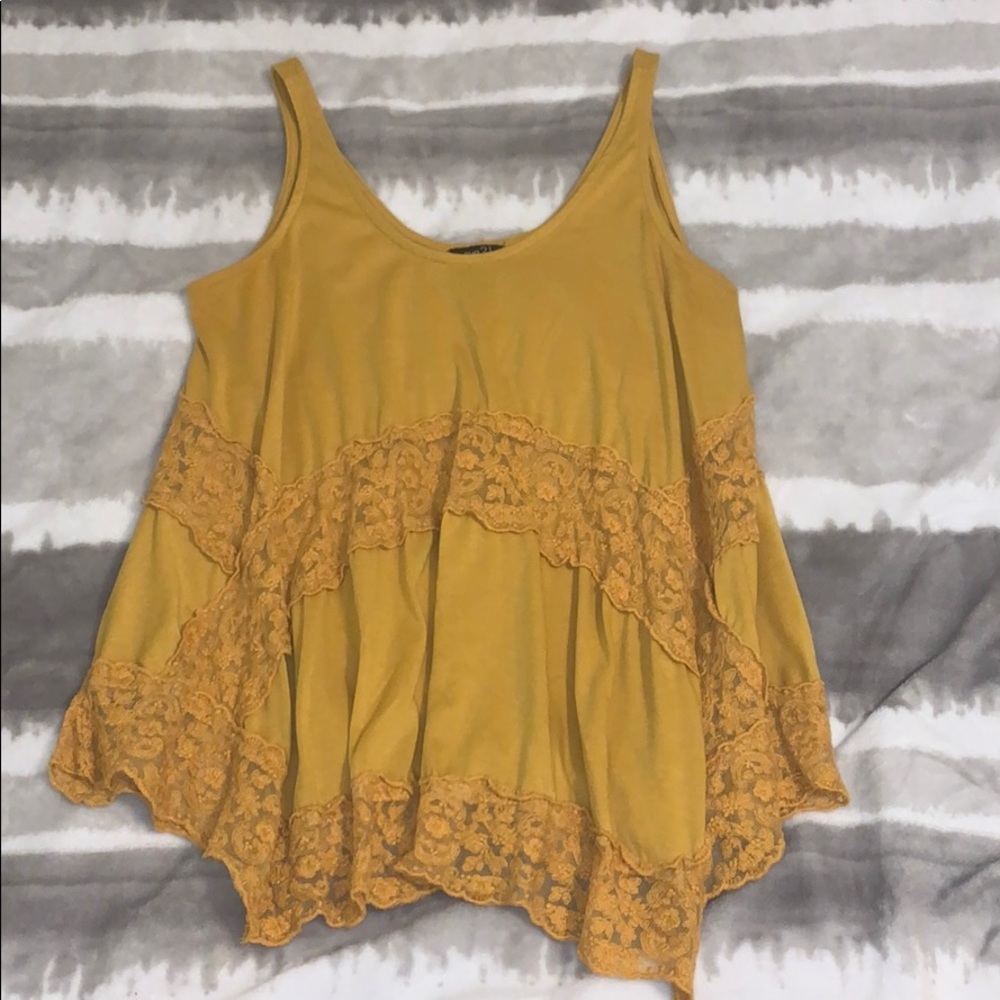 Rue 21 Mustard Yellow Lace Tank